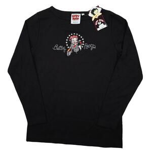 Vintage Y2k NWT Betty Boop Embroidered Motorcycle Rhinestone T Shirt